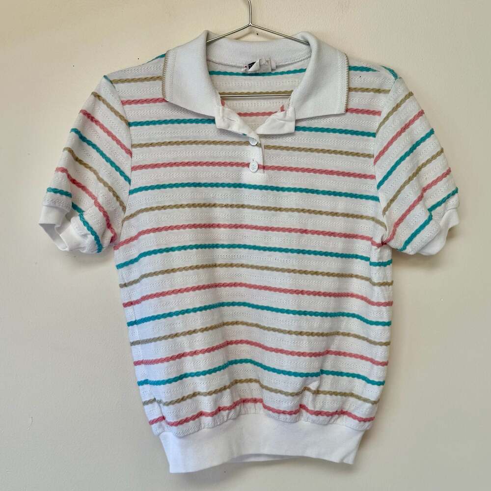 Vintage Striped Short Sleeve Polo